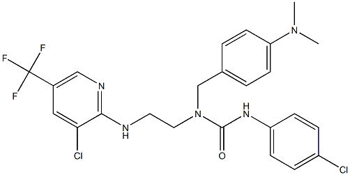 N'-(4-chlorophenyl)-N-(2-{[3-chloro-5-(trifluoromethyl)-2-pyridinyl]amino}ethyl)-N-[4-(dimethylamino)benzyl]urea 구조식 이미지