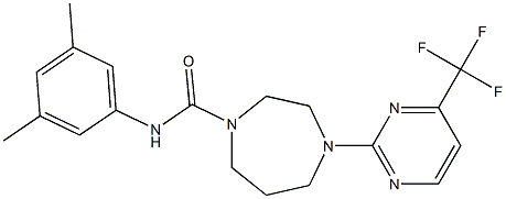N1-(3,5-dimethylphenyl)-4-[4-(trifluoromethyl)pyrimidin-2-yl]-1,4-diazepane-1-carboxamide 구조식 이미지