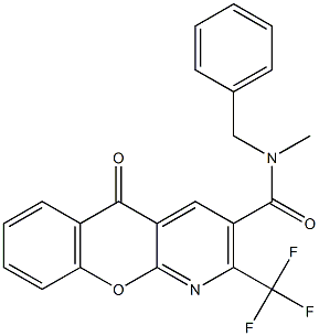 N-benzyl-N-methyl-5-oxo-2-(trifluoromethyl)-5H-chromeno[2,3-b]pyridine-3-carboxamide Structure