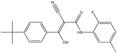 (Z)-3-[4-(tert-butyl)phenyl]-2-cyano-N-(2-fluoro-5-methylphenyl)-3-hydroxy-2-propenamide Structure