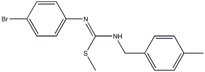 1-bromo-4-{[(Z)-[(4-methylbenzyl)amino](methylsulfanyl)methylidene]amino}benzene Structure