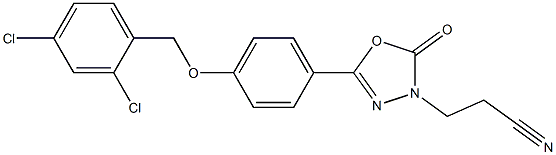 3-[5-{4-[(2,4-dichlorobenzyl)oxy]phenyl}-2-oxo-1,3,4-oxadiazol-3(2H)-yl]propanenitrile Structure