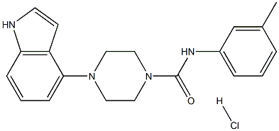 4-(1H-indol-4-yl)-N-(3-methylphenyl)tetrahydropyrazine-1(2H)-carboxamide hydrochloride 구조식 이미지