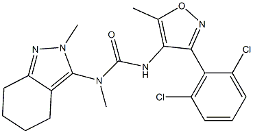 N'-[3-(2,6-dichlorophenyl)-5-methyl-4-isoxazolyl]-N-methyl-N-(2-methyl-4,5,6,7-tetrahydro-2H-3-indazolyl)urea 구조식 이미지