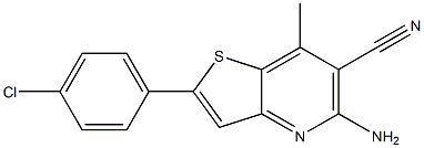 5-amino-2-(4-chlorophenyl)-7-methylthieno[3,2-b]pyridine-6-carbonitrile Structure