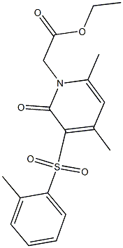 ethyl 2-[4,6-dimethyl-3-[(2-methylphenyl)sulfonyl]-2-oxo-1(2H)-pyridinyl]acetate Structure