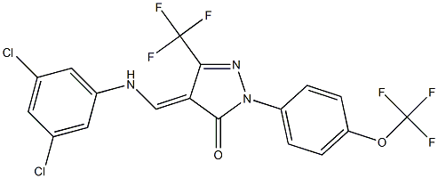 4-[(3,5-dichloroanilino)methylene]-2-[4-(trifluoromethoxy)phenyl]-5-(trifluoromethyl)-2,4-dihydro-3H-pyrazol-3-one 구조식 이미지