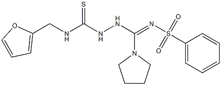 N1-(2-furylmethyl)-2-[[(phenylsulfonyl)imino](tetrahydro-1H-pyrrol-1-yl)methyl]hydrazine-1-carbothioamide 구조식 이미지