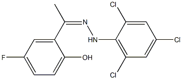 1-(5-fluoro-2-hydroxyphenyl)ethan-1-one 1-(2,4,6-trichlorophenyl)hydrazone Structure