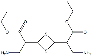 ethyl 3-amino-2-{4-[1-(aminomethyl)-2-ethoxy-2-oxoethylidene]-1,3-dithietan -2-yliden}propanoate 구조식 이미지