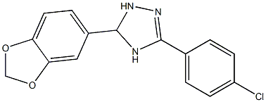 5-(1,3-benzodioxol-5-yl)-3-(4-chlorophenyl)-4,5-dihydro-1H-1,2,4-triazole 구조식 이미지