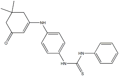 N-{4-[(5,5-dimethyl-3-oxo-1-cyclohexenyl)amino]phenyl}-N'-phenylthiourea 구조식 이미지