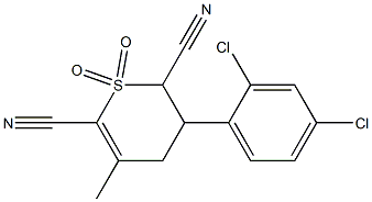 3-(2,4-dichlorophenyl)-5-methyl-1,1-dioxo-1,2,3,4-tetrahydro-1lambda~6~-thiine-2,6-dicarbonitrile Structure
