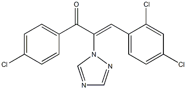 1-(4-chlorophenyl)-3-(2,4-dichlorophenyl)-2-(1H-1,2,4-triazol-1-yl)-2-propen-1-one 구조식 이미지