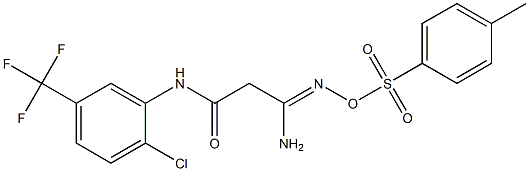 3-amino-N-[2-chloro-5-(trifluoromethyl)phenyl]-3-({[(4-methylphenyl)sulfonyl]oxy}imino)propanamide 구조식 이미지