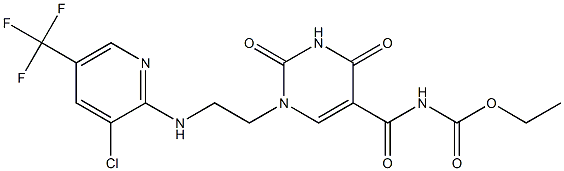 ethyl N-{[1-(2-{[3-chloro-5-(trifluoromethyl)-2-pyridinyl]amino}ethyl)-2,4-dioxo-1,2,3,4-tetrahydro-5-pyrimidinyl]carbonyl}carbamate Structure