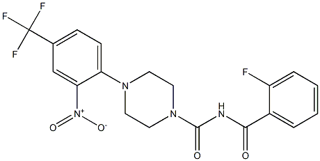 N1-(2-fluorobenzoyl)-4-[2-nitro-4-(trifluoromethyl)phenyl]piperazine-1-carboxamide Structure