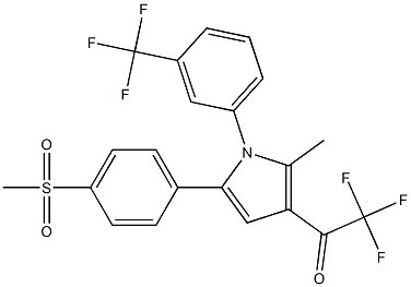 2,2,2-trifluoro-1-{2-methyl-5-[4-(methylsulfonyl)phenyl]-1-[3-(trifluoromethyl)phenyl]-1H-pyrrol-3-yl}-1-ethanone Structure