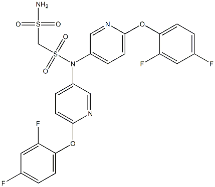 N,N-di[6-(2,4-difluorophenoxy)-3-pyridyl]methanedisulfonamide Structure