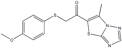 2-[(4-methoxyphenyl)sulfanyl]-1-(6-methyl[1,3]thiazolo[3,2-b][1,2,4]triazol-5-yl)-1-ethanone 구조식 이미지