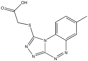 2-[(7-methylbenzo[e][1,2,4]triazolo[3,4-c][1,2,4]triazin-1-yl)thio]acetic acid Structure