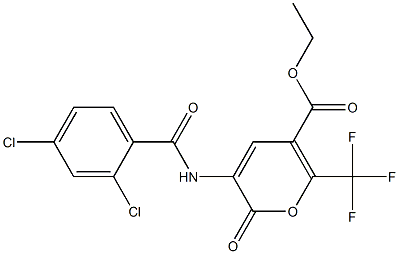 ethyl 3-[(2,4-dichlorobenzoyl)amino]-2-oxo-6-(trifluoromethyl)-2H-pyran-5-carboxylate 구조식 이미지