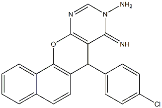 7-(4-chlorophenyl)-8-imino-8,9-dihydro-7H-benzo[7,8]chromeno[2,3-d]pyrimidin-9-amine Structure