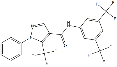 N4-[3,5-di(trifluoromethyl)phenyl]-1-phenyl-5-(trifluoromethyl)-1H-pyrazole-4-carboxamide 구조식 이미지