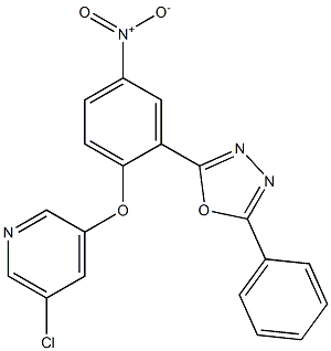 2-{2-[(5-chloro-3-pyridyl)oxy]-5-nitrophenyl}-5-phenyl-1,3,4-oxadiazole Structure