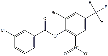 2-bromo-6-nitro-4-(trifluoromethyl)phenyl 3-chlorobenzoate Structure