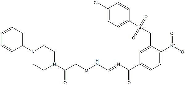 3-{[(4-chlorophenyl)sulfonyl]methyl}-4-nitro-N-({[2-oxo-2-(4-phenylpiperazino)ethoxy]amino}methylene)benzenecarboxamide Structure