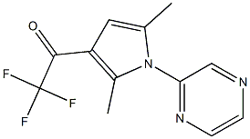 1-[2,5-dimethyl-1-(2-pyrazinyl)-1H-pyrrol-3-yl]-2,2,2-trifluoro-1-ethanone 구조식 이미지