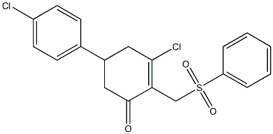 3-chloro-5-(4-chlorophenyl)-2-[(phenylsulfonyl)methyl]-2-cyclohexen-1-one Structure