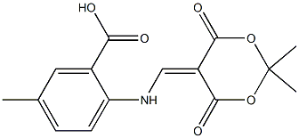 2-{[(2,2-dimethyl-4,6-dioxo-1,3-dioxan-5-yliden)methyl]amino}-5-methylbenzenecarboxylic acid 구조식 이미지