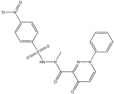 N'-methyl-4-nitro-N'-[(4-oxo-1-phenyl-1,4-dihydro-3-pyridazinyl)carbonyl]benzenesulfonohydrazide Structure