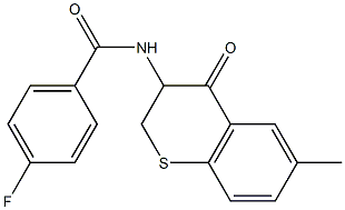 4-fluoro-N-(6-methyl-4-oxo-3,4-dihydro-2H-thiochromen-3-yl)benzenecarboxamide 구조식 이미지