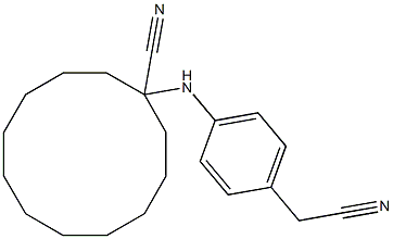 1-[4-(cyanomethyl)anilino]cyclododecane-1-carbonitrile Structure