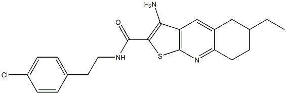 3-amino-N-(4-chlorophenethyl)-6-ethyl-5,6,7,8-tetrahydrothieno[2,3-b]quinoline-2-carboxamide Structure