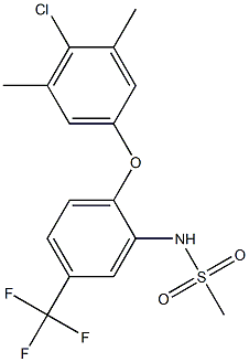 N-[2-(4-chloro-3,5-dimethylphenoxy)-5-(trifluoromethyl)phenyl]methanesulfonamide Structure