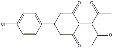 2-(1-acetyl-2-oxopropyl)-5-(4-chlorophenyl)cyclohexane-1,3-dione Structure