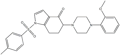 5-[4-(2-methoxyphenyl)piperazino]-1-[(4-methylphenyl)sulfonyl]-1,5,6,7-tetrahydro-4H-indol-4-one 구조식 이미지