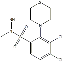 N1-imino(1,4-thiazinan-4-yl)methyl-3,4-dichlorobenzene-1-sulfonamide 구조식 이미지