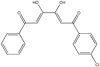 1-(4-chlorophenyl)-3,4-dihydroxy-6-phenylhexa-2,4-diene-1,6-dione 구조식 이미지