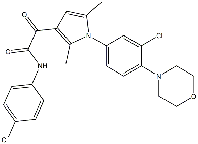 2-[1-(3-chloro-4-morpholinophenyl)-2,5-dimethyl-1H-pyrrol-3-yl]-N-(4-chlorophenyl)-2-oxoacetamide Structure
