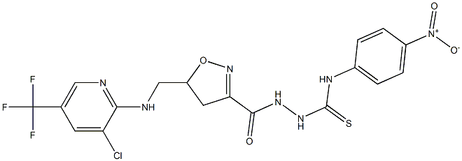 2-{[5-({[3-chloro-5-(trifluoromethyl)-2-pyridinyl]amino}methyl)-4,5-dihydro-3-isoxazolyl]carbonyl}-N-(4-nitrophenyl)-1-hydrazinecarbothioamide Structure