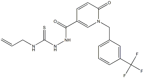 N-allyl-2-({6-oxo-1-[3-(trifluoromethyl)benzyl]-1,6-dihydro-3-pyridinyl}carbonyl)-1-hydrazinecarbothioamide 구조식 이미지