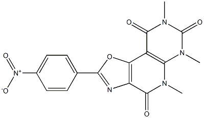 5,6,8-trimethyl-2-(4-nitrophenyl)-4,5,6,7,8,9-hexahydropyrimido[5',4':5,6]pyrido[3,4-d][1,3]oxazole-4,7,9-trione Structure