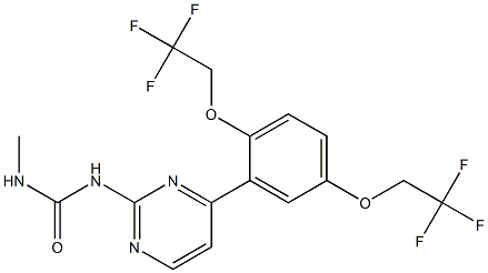 N-{4-[2,5-di(2,2,2-trifluoroethoxy)phenyl]pyrimidin-2-yl}-N'-methylurea Structure