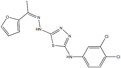1-(2-furyl)-1-ethanone N-[5-(3,4-dichloroanilino)-1,3,4-thiadiazol-2-yl]hydrazone Structure