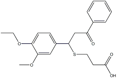 3-{[1-(4-ethoxy-3-methoxyphenyl)-3-oxo-3-phenylpropyl]thio}propanoic acid Structure